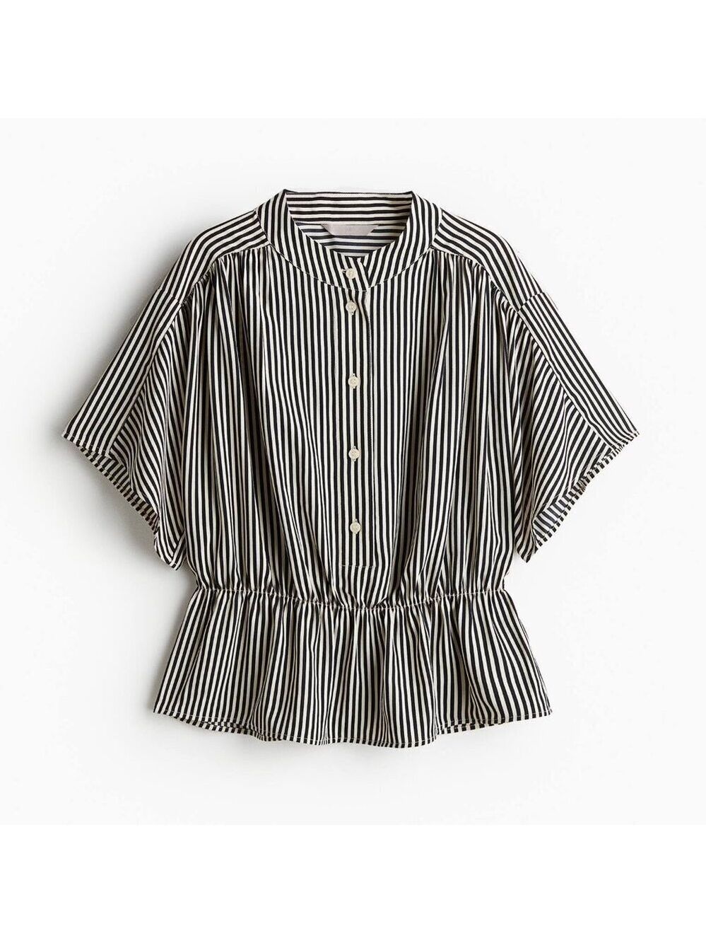 H&M Striped Peplum Crêpe Blouse M